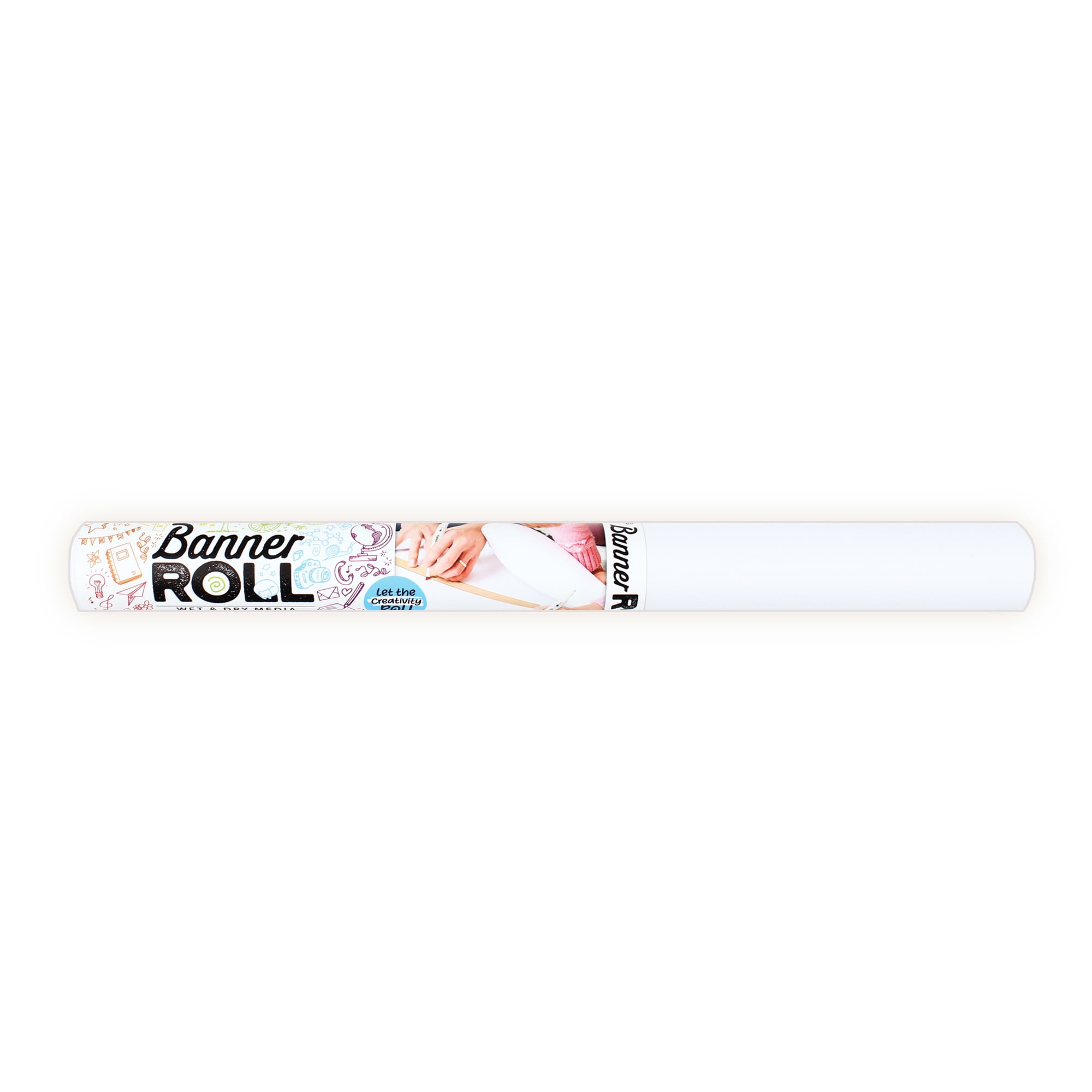 ArtSkills Banner Paper Roll, 24" x 75 ft, White Drawing & Craft Paper for Kids, Classrooms, Projects