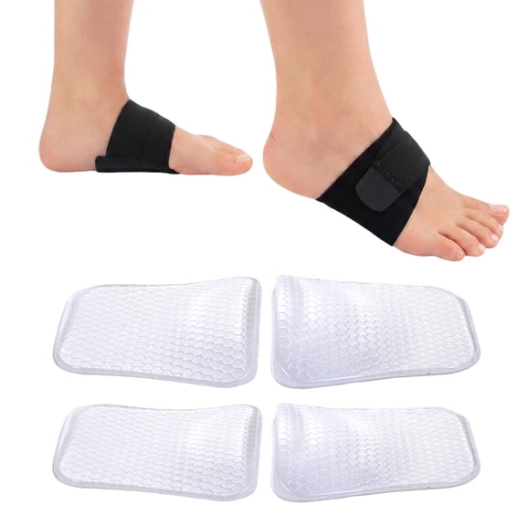 RUIFUU Arch Support Braces with Replaceable Gel Pads, Adjustable Band for Plantar Fasciitis & Flat Feet, Men Women