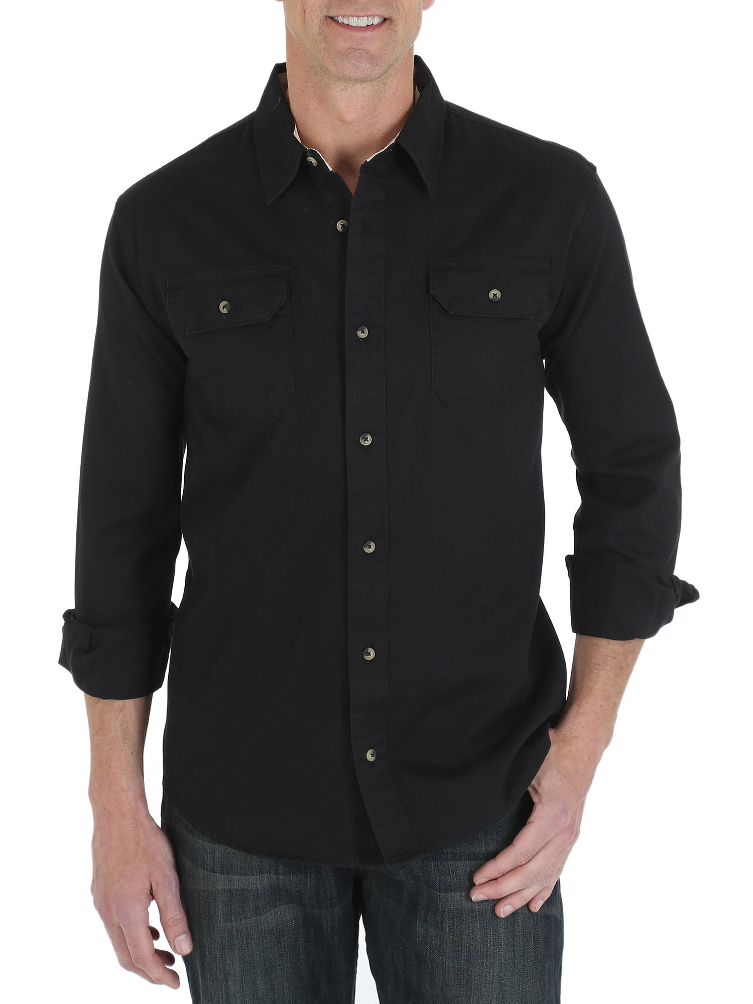 Wrangler Mens Authentics Big /& Tall Long Sleeve Classic Woven Shirt