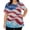 Dark Blue, variant on Women's 250th Anniversary USA Shirt V Neck Dual Pockets Flag Print Work Top Independence Day Top 4th of July Shirts America 250 Merchandise