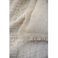 thumbnail image 3 of Natural Beige Fringe So Soft Linen Pillows 20x20 Down Alternative Insert, 3 of 12