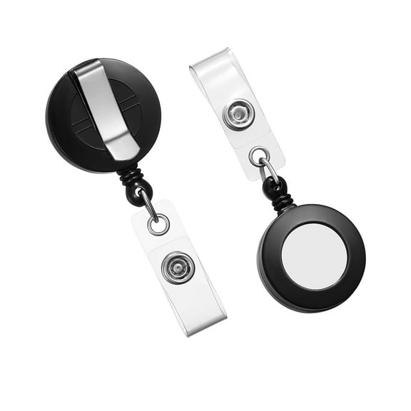 Staples Badge Reels 30" Retractable Cord Length Vinyl/Metal Black 50/Carton ST18913/18913VS