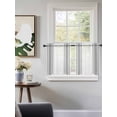 thumbnail image 3 of Grey Striped Tier Curtains 24 Inch Length,Sheer Curtains for Bedroom Living Room Window Modern White Striped Abstract Art Aesthetics Small Half Window Kitchen Curtains & Drapes 27.5"x24" 2 Panels, 3 of 6
