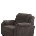 thumbnail image 3 of Transitional Wood & Chenille Chair With Cushioned Armrests, Gray, 3 of 5