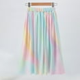 thumbnail image 3 of WMTBSRSW Girl's Fashion Rainbow Skirt Elastic Waist Ruffle Flowy A Line Boho Summer Skirts Colorful Tie Dye Casual Elegant Party Prom Skirts 4-15 Years, 3 of 3