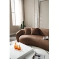 thumbnail image 3 of kevinplus 102'' 5-Seater Boucle Sofa Modern Sectional Half Moon Leisure Couch Curved Sofa Teddy Fleece Brown, 3 of 9