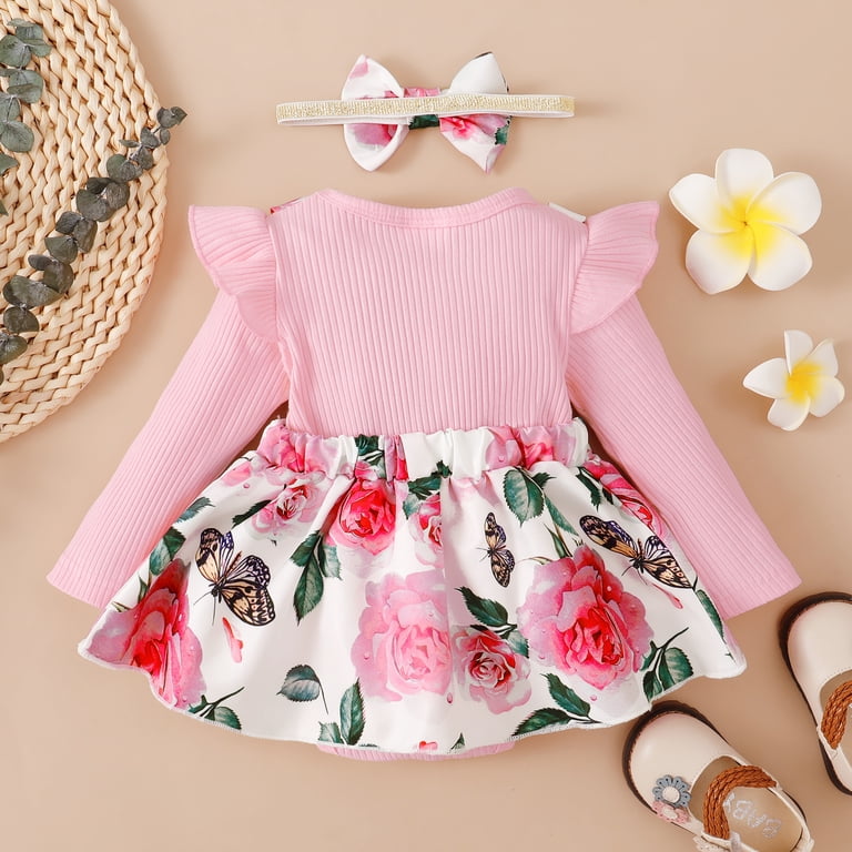 Kucnuzki Newborn Baby Girl Clothes 0 Months Fall Winter Dress 3 Months Long Sleeve Lace Trims Floral Patchwork Dress Headband 2PCS Set Pink 0-3 Months - Walmart.com Kucnuzki Newborn Baby Girl Clothes 0 Months Fall Winter Dress 3 Months Long Sleeve Lace Trims Floral Patchwork Dress Headband 2PCS Set Pink 0-3 Months - Walmart.com