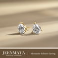 thumbnail image 3 of JeenMata Minimalist - 1 Carat Teardrop Moissanite - Solitaire Stud Earrings in 18k Yellow Gold Plating for Women, 3 of 11