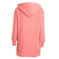thumbnail image 7 of Miluxas Womens Fuzzy Warm Sherpa Fleece 3 Piece Outfit Fleece Coat Jacket Outwear and Spaghetti Strap Crop Top Shorts Set Watermelon Red XL(XL), 7 of 7