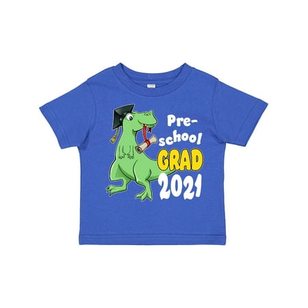 

Inktastic Green Dinosaur Pre-School Grad 2021 with Cap and Diploma Gift Toddler Boy or Toddler Girl T-Shirt