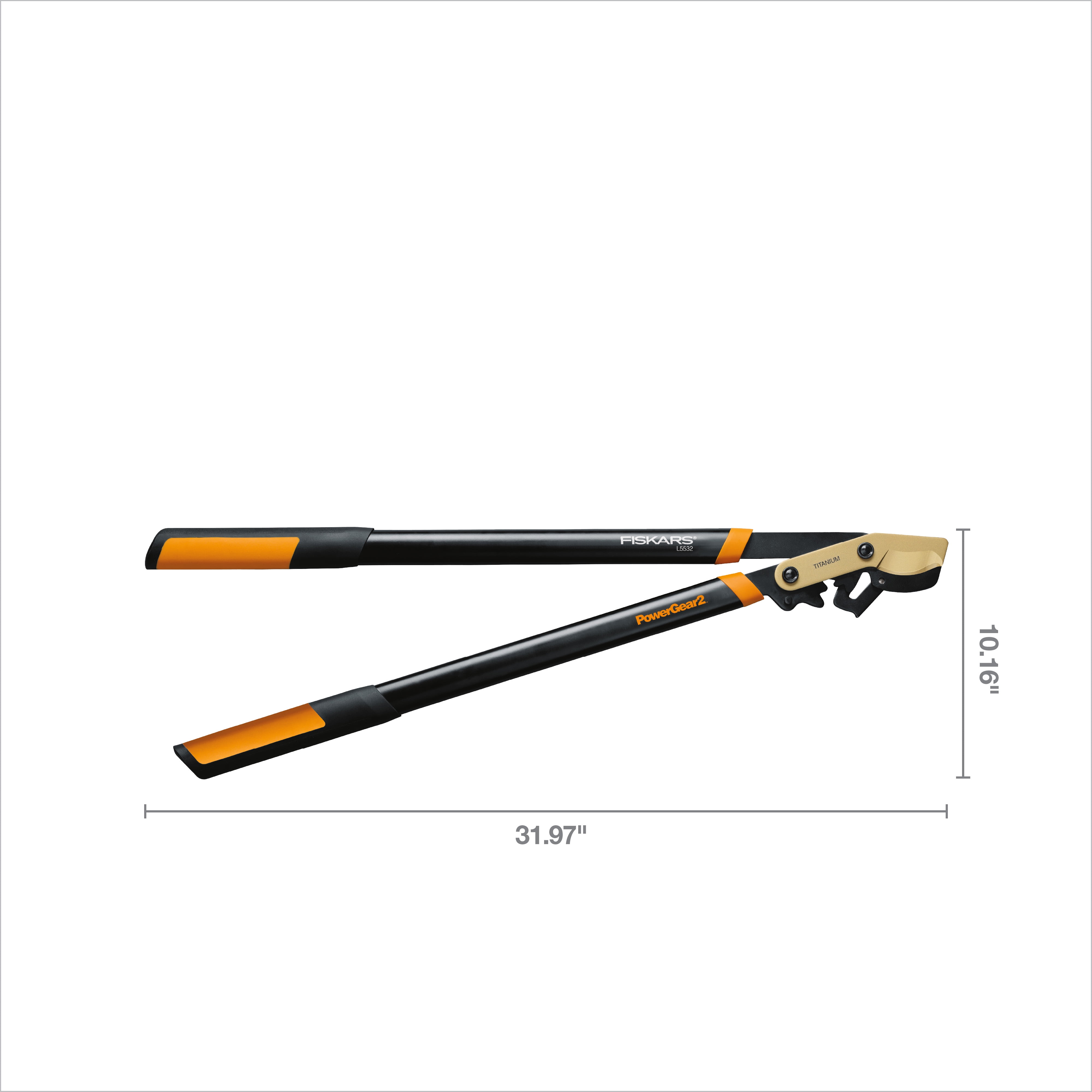 Fiskars PowerGear2 Titanium Tree Trimming Lopper 32" Long 3.9 lbs., 2" Cut Capacity, Black