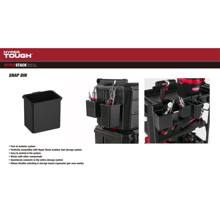Hyper Tough Hyper Stack Snap Bin – Modular Storage Bin for Small