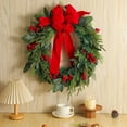 thumbnail image 4 of XYAIYT Christmas Decorations Front Door Christmas Wreath Textured Linen Bow Long Lasting Weather Resistant Outdoor Indoor Holiday Door Decor for Porch Entryway 14.2in Red, 4 of 6