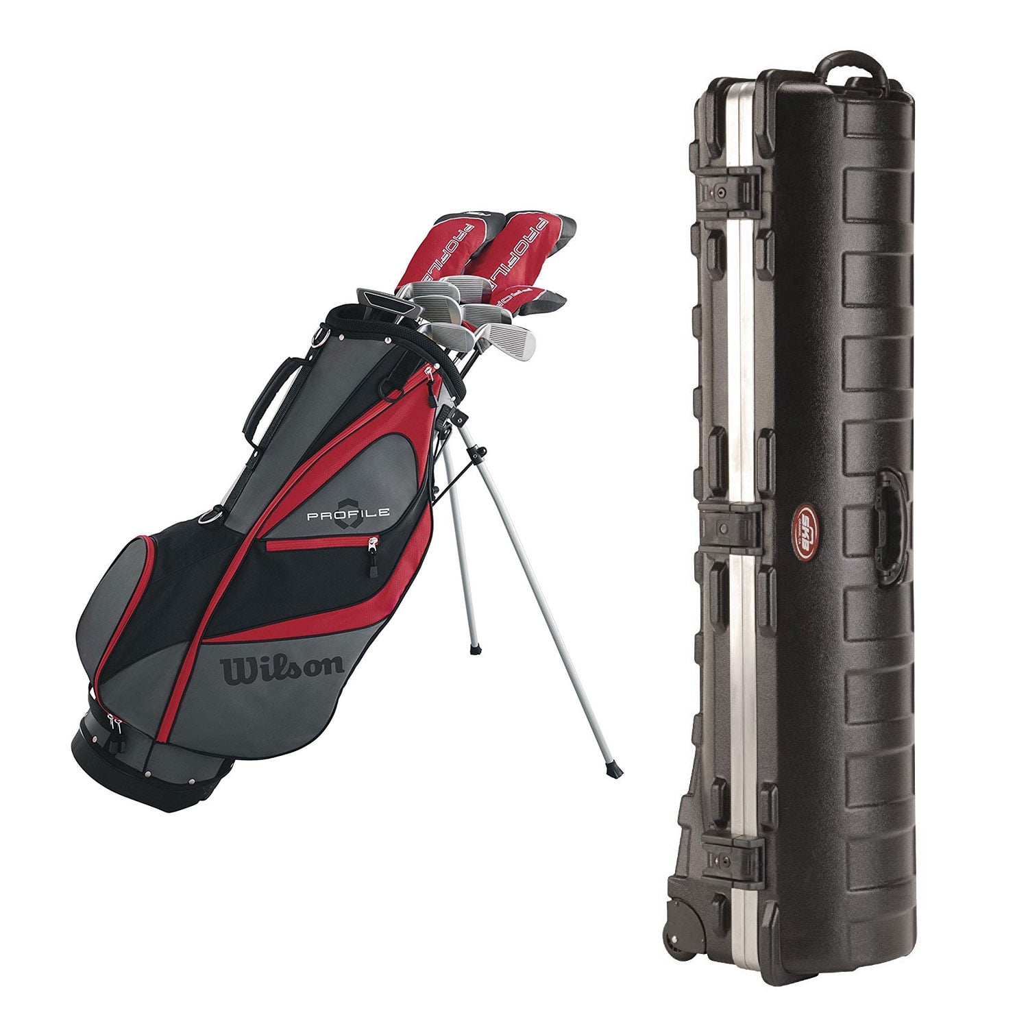 Wilson Profile XD Men's Golf Club Set and SKB Cases Hard Plastic Travel