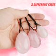 thumbnail image 4 of XYCCA 3Pcs Rose Quartz Yoni Egg Kegel Exercise Healing Crystal Stone-0820, 4 of 5