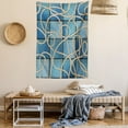 thumbnail image 2 of Farmhouse Decor Tapestry, Various Patches of Denim in Sea with Sailor Knot Rope on Foreground Image Art, Wall Hanging for Bedroom Living Room Dorm Decor, 60W X 80L Inches, Blue, by Ambesonne, 2 of 5