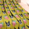 thumbnail image 3 of Yellow Boston Terrier and Flower Blanket,Comfortable Soft Flannel Throw Blanket,All Season,Warm Lightweight Blankets for Sofa Bed Couch Living Room Chair,60"x80"(150x200cm), 3 of 4