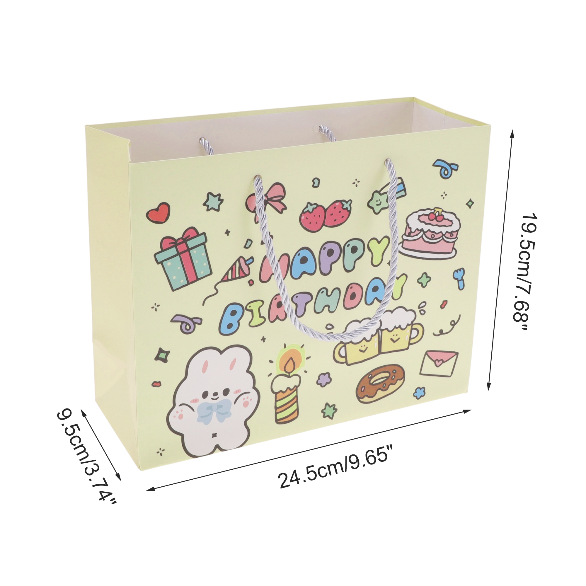 Unique Bargains Cartoon Rabbit Gift Bags Set of 4 Yellow