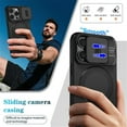 thumbnail image 5 of Case for iPhone 15 Pro 6.1" with Invisible Fold Holder Stand, MagSafe Magnetic Wireless Charging,Sliding camera casing,Shockproof Dropproof Tough Rugged Protective Case Cover,Black,For iPhone 15 Pro, 5 of 10