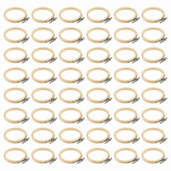 48Pieces 3Inch Embroidery Hoop Mini Bamboo Round for DIY Craft Needlework, Sewing and Crafts 8cm