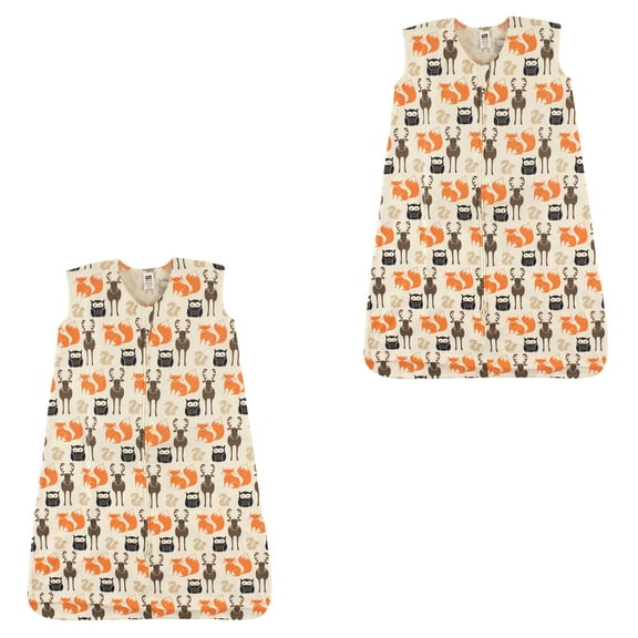 Hudson Baby Unisex Baby Cotton Sleeveless Wearable Sleeping Bag, Sack, Blanket, Woodland Creatures 2-Pack, 18-24 Months