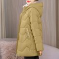 thumbnail image 2 of YOIAVAIOY Women Long Puffer Jacket Thickened Quilted Jackets Windproof Warm Down Coats with Pockets Khaki M, 2 of 8