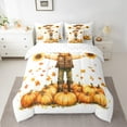 thumbnail image 3 of Manfei Cartoon Scarecrow 7pcs Bedding Comforter Set,Autumn Pumpkin Maples Queen Bedding Sets,Hello Fall Queen Sheet Sets For Girls Boys,Super Cozy Room Decor Reversible, 3 of 9
