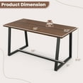 thumbnail image 3 of Costway 63" Large Dining Table for 4-6 People with Heavy-duty Metal Frame Modern Coffee, 3 of 10