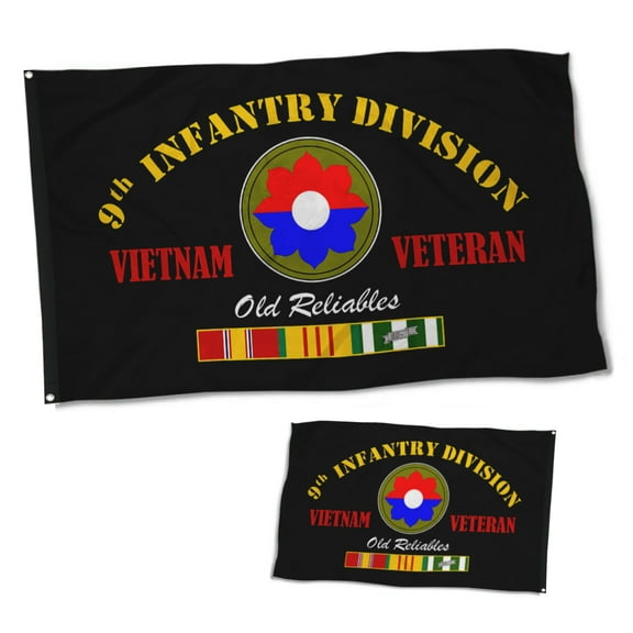 Dutern Double Sided 9th Infantry Division Flag Vietnam Veteran Military Flag Banner 3 Ply with Brass Grommets 3x5 Feet