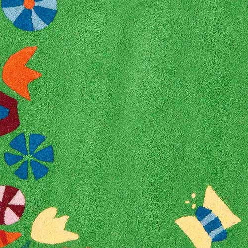 SAFAVIEH Kids Topher Play Grass Area Rug, Green/Multi, 4' x 4' Round