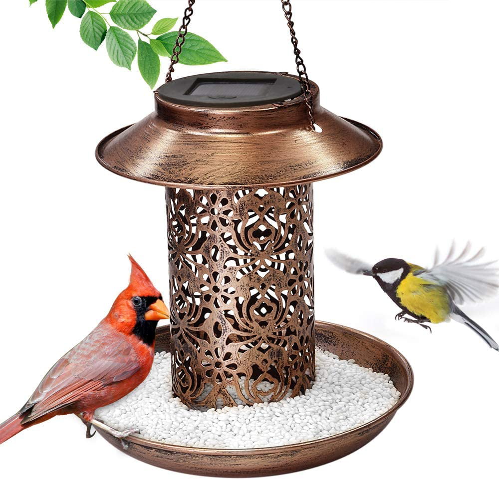Squirrel Proof Bird Feeder Decorative Small Outdoor Garden Hanging Metal Durable 