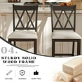 thumbnail image 5 of Dayalane Farmhouse Bar Stools Set of 2, 24" X Back Wood Upholstered Counter Height Barstools for Kitchen Island, Cafe&Bistro, Pub, Dining Room,, 5 of 7