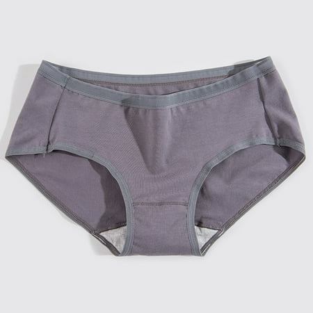 

XIAOFFENN Women s Cotton Underwear Low Waist Stretch Briefs Soft Underpants Ladies Full Coverage Panties Elastic Underwear Briefs Dark Gray L Clearance
