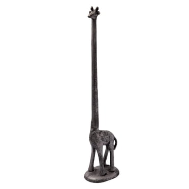 Things2Die4 Cast Iron Black Bear Toilet Paper Holder - Rustic Cabin Bathroom Decor, 9.25" Long