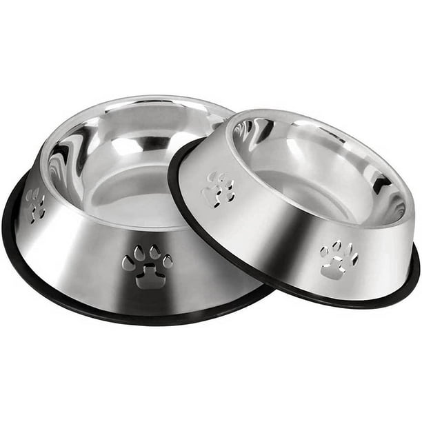 1 comedero de acero inoxidable para perros, gatos o mascotas, con base de goma antideslizante, ideal para mascotas pequeñas o para beber agua (15 cm).