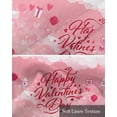 thumbnail image 6 of Pink Valentines Linen Curtain Valance for Bedroom/Bathroom/Kitchen/Office/Living/Dining Room Window,Pink Red Love Heart Floral Envelope Rod Pocket Topper Decorative Cafe Drapes Panel 54"x18", 6 of 6