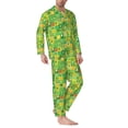 thumbnail image 2 of Honeii St. Patrick's day Pattern Mens Pajamas Set,2pcs Men's Lounge Long Sleeve Sleep Shirt and Pajama Bottoms Sleepwear Set,Mens Pjs Sets-Large, 2 of 7