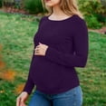 thumbnail image 2 of zbxnLI Women's Maternity Shirts Long Sleeve Crew Neck Tops Stretchy Tee Loose Casual Comfy Shirt Pullover Outfits, 2 of 7