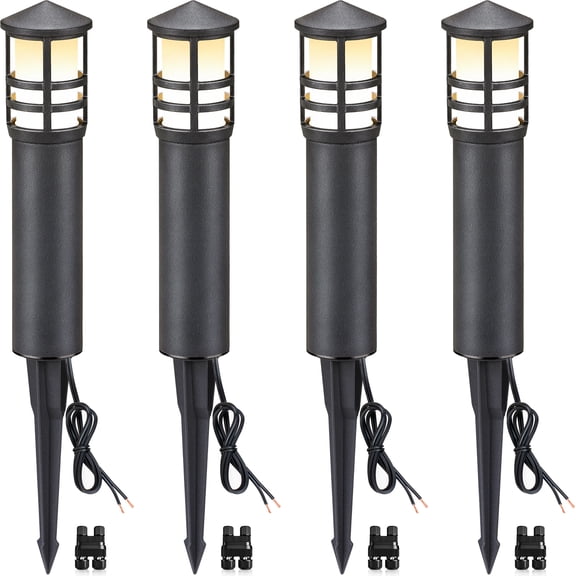 SUNVIE Low Voltage Pathway Light 3W 3000K LED Landscape Bollard Path Lighting Outdoor for Yard
