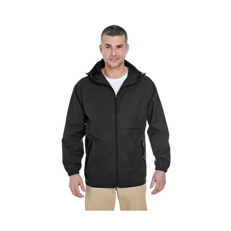 - UltraClub Men's Microfiber Full-Zip Hooded Jacket, Style 8908