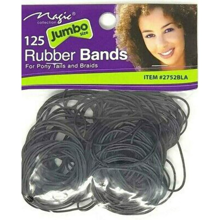 MAGIC COLLECTION Premium Jumbo Rubber Bands BLACK 125