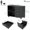DWVO Lateral File Cabinet 3 Drawer with Lock Shelf Storage Home Office ...