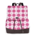 thumbnail image 1 of Disketp Plaid Heart Mochila de Cuero para Mujer, Bolso de Espalda Antirrobo con Estilo para Viaje, Trabajo y Uso Diario, 1 of 4