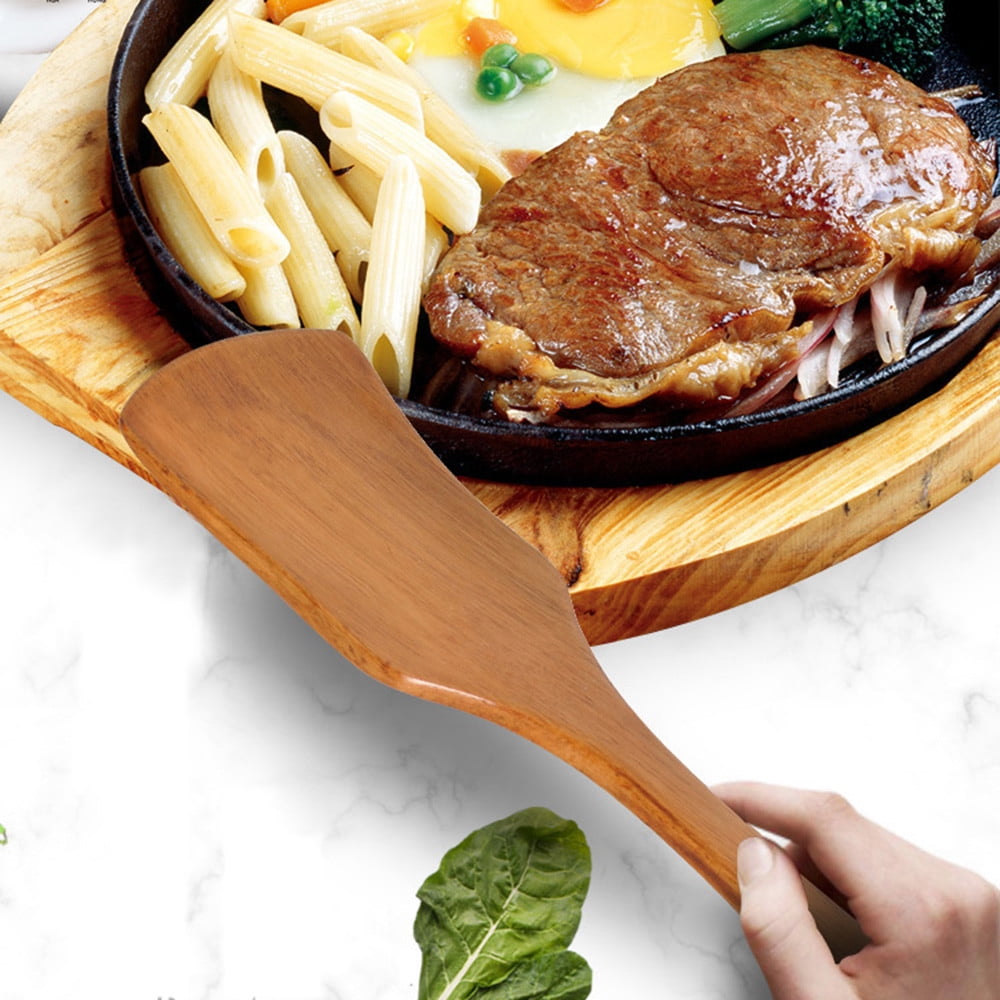 Long Wooden Cooking Rice Spatula Scoop Kitchen Utensil Nonstick Hand