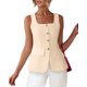 thumbnail image 1 of Chaleco BTFBM con cuello cuadrado para mujer, estilo blazer casual, 1 of 8