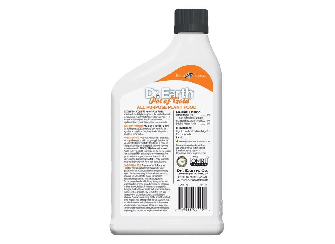 Dr. Earth Pot of Gold Organic Liquid All Purpose Plant Food 24 oz