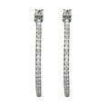 thumbnail image 2 of Sterling Silver Platinum Plated Huggy Style CZ Hoop earrings, 2 of 6