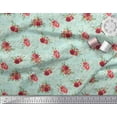 thumbnail image 3 of Soimoi Green Cotton Poplin Fabric Leaves & Rose Floral Print Fabric by the Yard 56 Inch Wide, 3 of 3