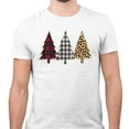 thumbnail image 2 of Plaid Print Christmas Trees Shirt Unisex Large White, 2 of 5