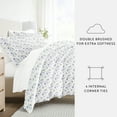 thumbnail image 3 of Noble Linens 7 Piece Patterned Duvet Bedding Bundle, Blossoms Light Blue, Twin, 3 of 6